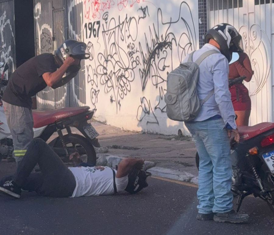 Imagem - Vídeo: acidente de moto deixa uma pessoa ferida na Pedro Álvares Cabral, em Belém
