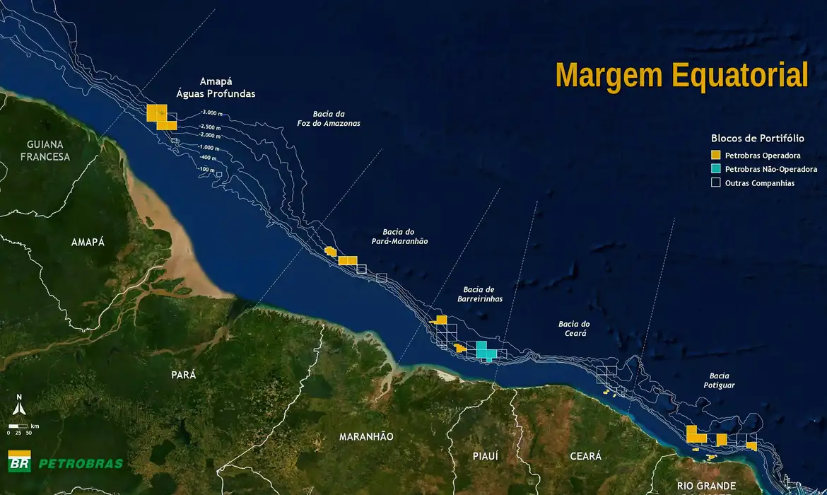 Arte de simulação da Margem Equatorial.