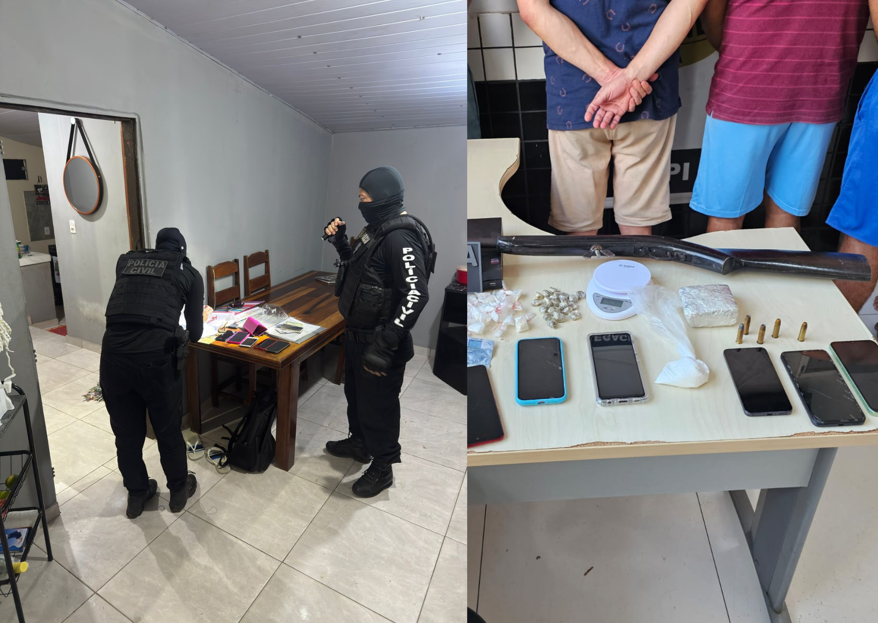 Seis pessoas são detidas e materiais apreendidos durante a “Operação Retomada”, que mira tráfico de drogas, armas e crimes graves na região