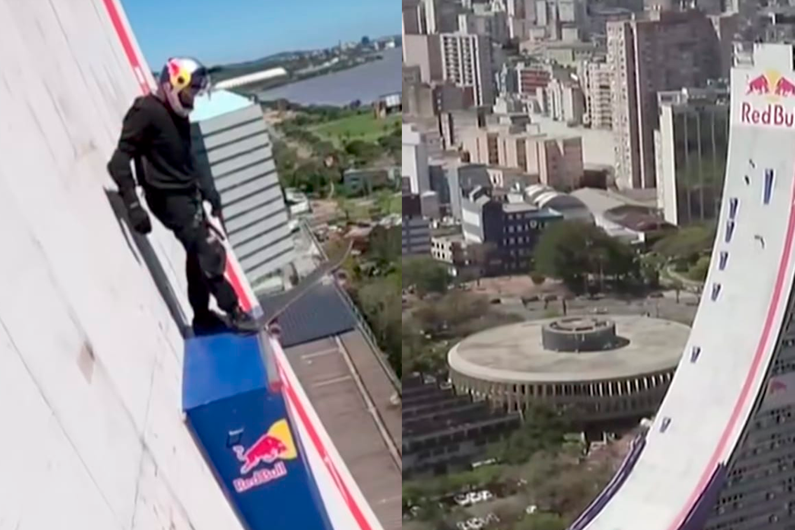 Imagem - Mineirinho desce de skate megarrampa em prédio icônico de Porto Alegre; veja
