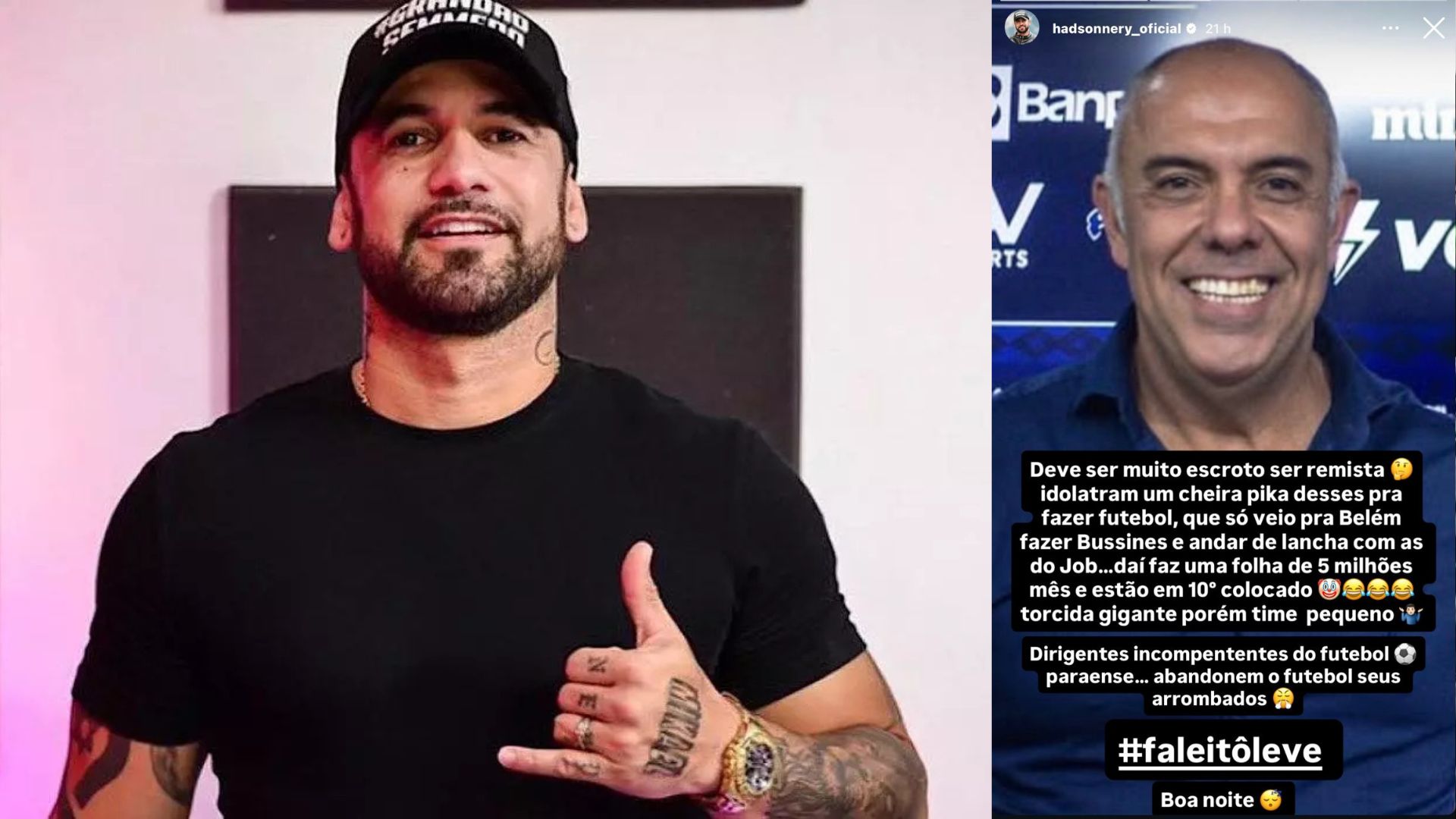 Ex-BBB Hadballa dispara contra Marcos Braz e critica gestão do Remo