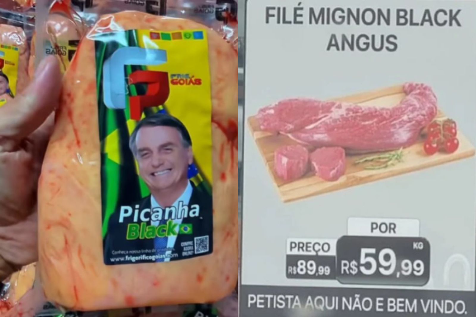 Um açougue em Goiânia colocou um cartaz dizendo que "petista aqui não é bem-vindo" na porta do estabelecimento. 