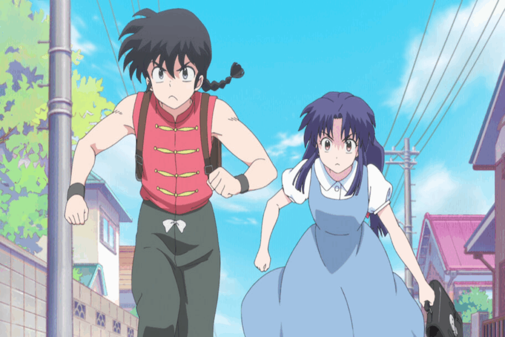 Na segunda temporada de &#8220;Ranma 1/2&#8221;, Ranma continua preso à maldição que o faz alternar de corpo conforme a água fria ou quente (Imagem: Reprodução digital | MAPPA)