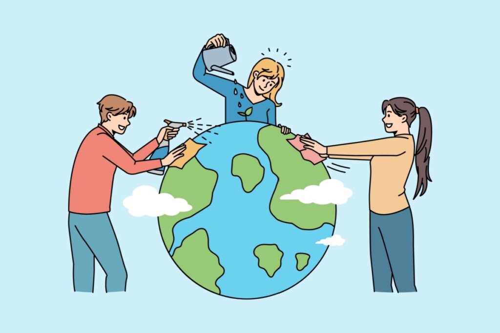 O ambientalismo é focado em formas de proteger o meio ambiente (Imagem: Vectorium | Shutterstock) 