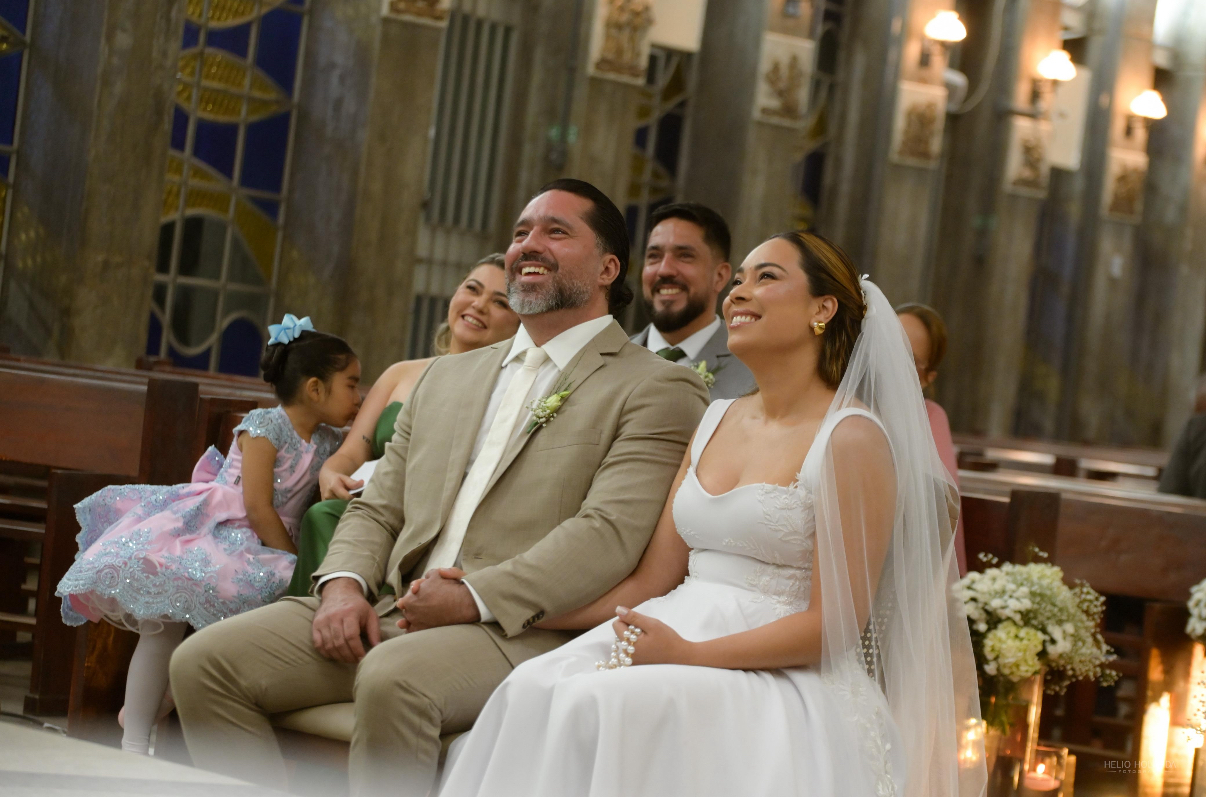 Os noivos, Leandro Cunha e Carlyanne Rodrigues