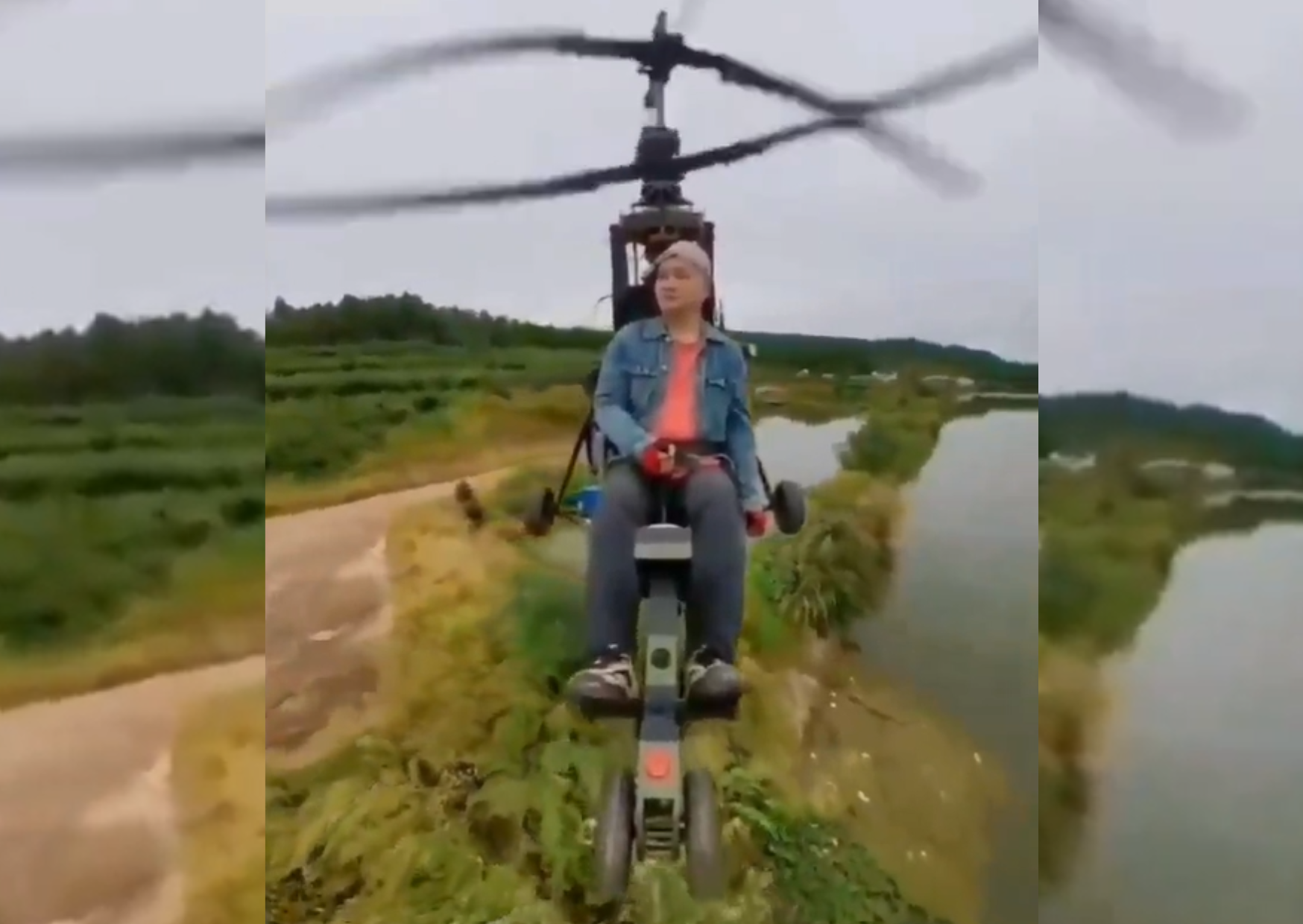 Tang Feiji, de 55 anos, registrou seu acidente em live enquanto pilotava helicóptero em Sichuan