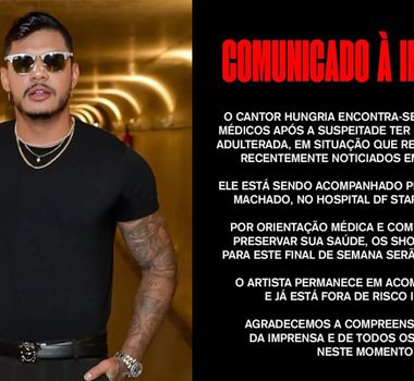 Imagem - Rapper Hungria é hospitalizado em Brasília com suspeita de intoxicação por metanol