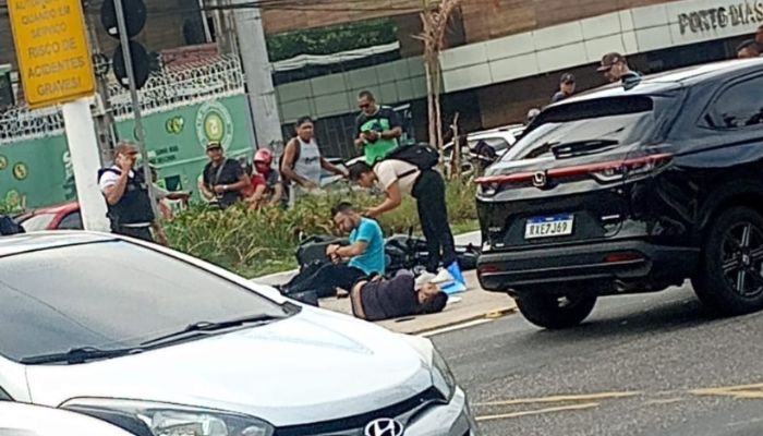 Imagem - Acidente entre motos deixa feridos na via do BRT, na Almirante Barroso, em Belém