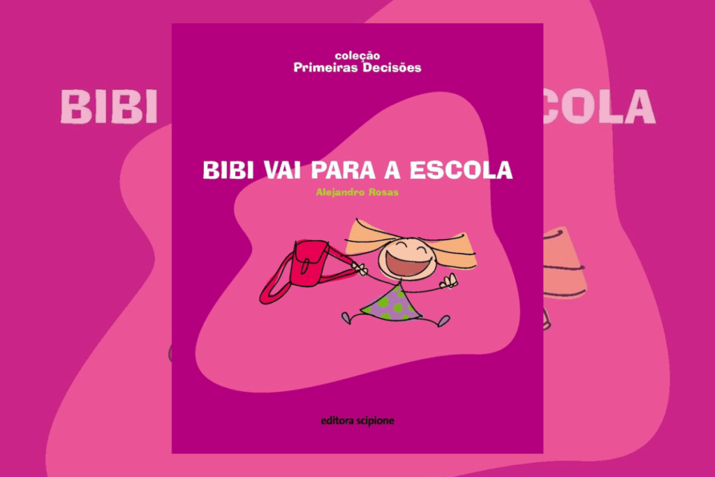 Em &#8220;Bibi vai para a escola&#8221;, a protagonista descobre que estudar pode ser divertido (Imagem: Reprodução digital | Editora Scipione)