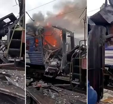 Imagem - Vídeo: ataque de drone russo a trem fere cerca de 30 pessoas na Ucrânia