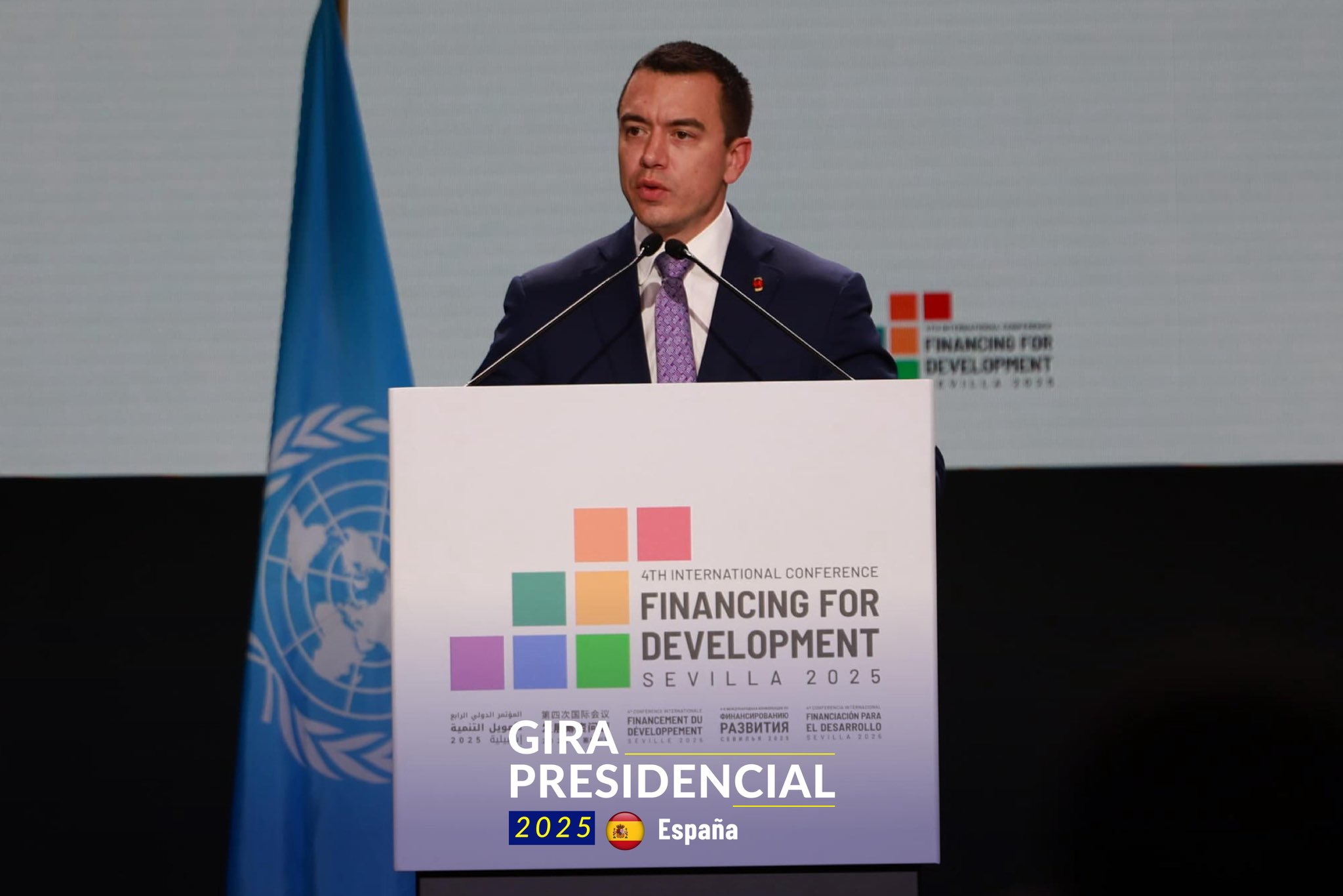 O presidente do Equador, Daniel Noboa.