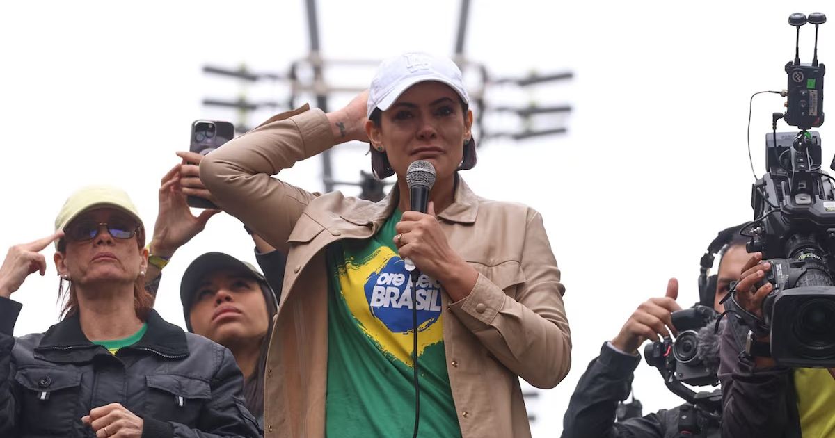A ex-primeira-dama Michelle Bolsonaro fez um discurso durante evento do PL Mulher.