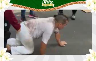 Círio 2025: homem faz percurso de joelhos no Círio de Nazaré sem usar proteções