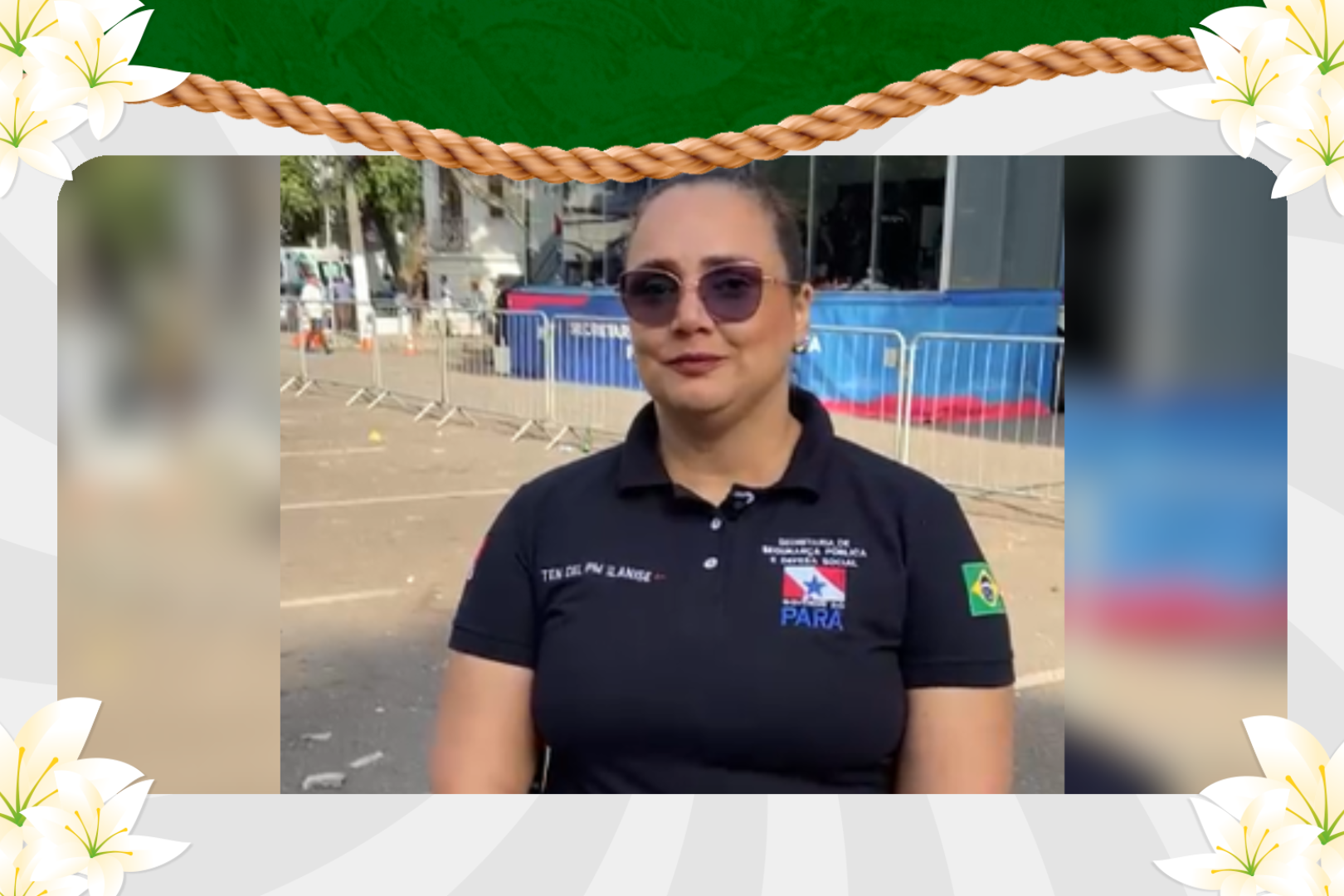 Tenente-coronel Ilanise Rodrigues, da Segup, detalha planejamento do esquema de segurança que envolve forças da União, Estado e Município e o centro de comando móvel.