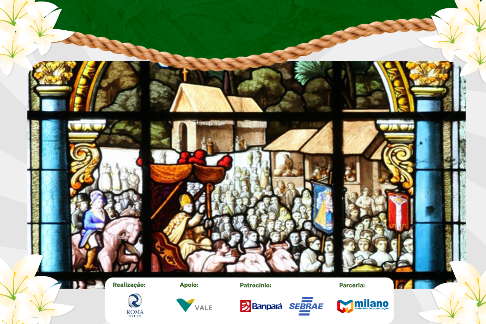 Vitrais unem história com a devoção nazarena no Pará.