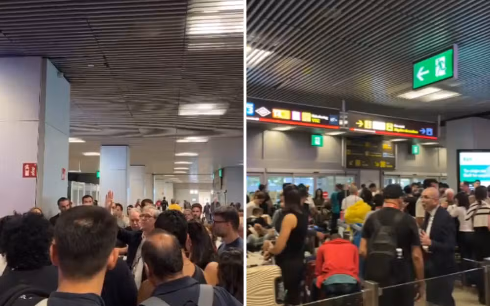 (Cerca de 300 passageiros aguardam o retorno para o Brasil) 