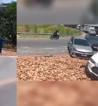 Imagem - Carreta tomba em elevado da Av. independência com a BR-316; transito fica lento no local