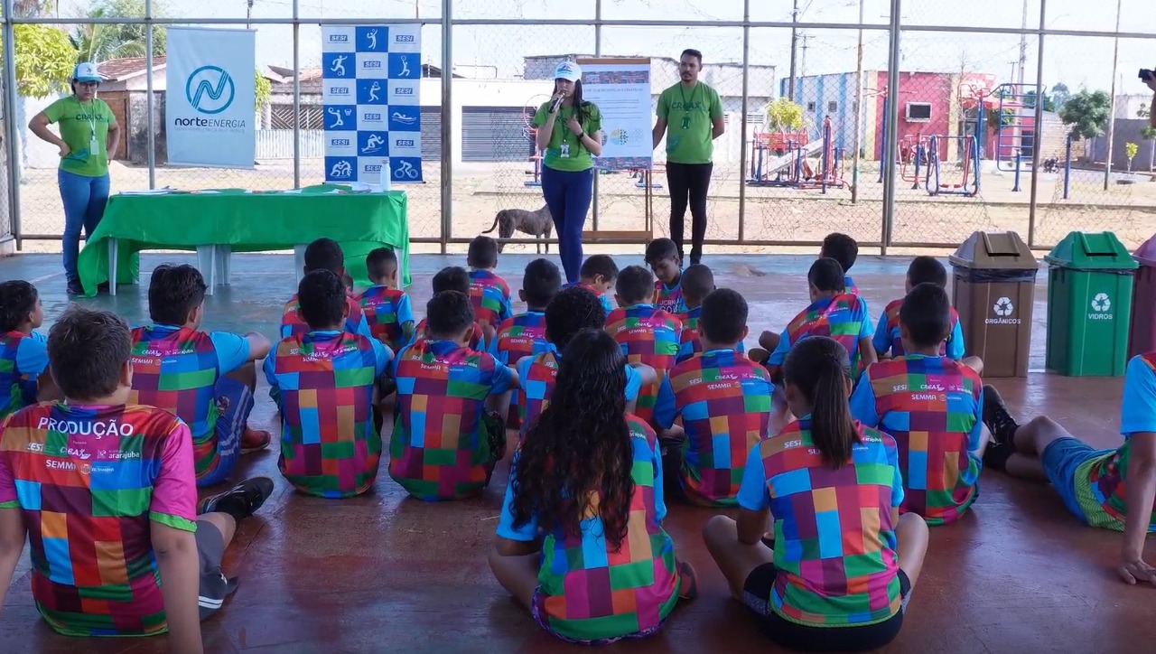 Crianças de Altamira participam de atividades sobre sustentabilidade e mudanças climáticas.