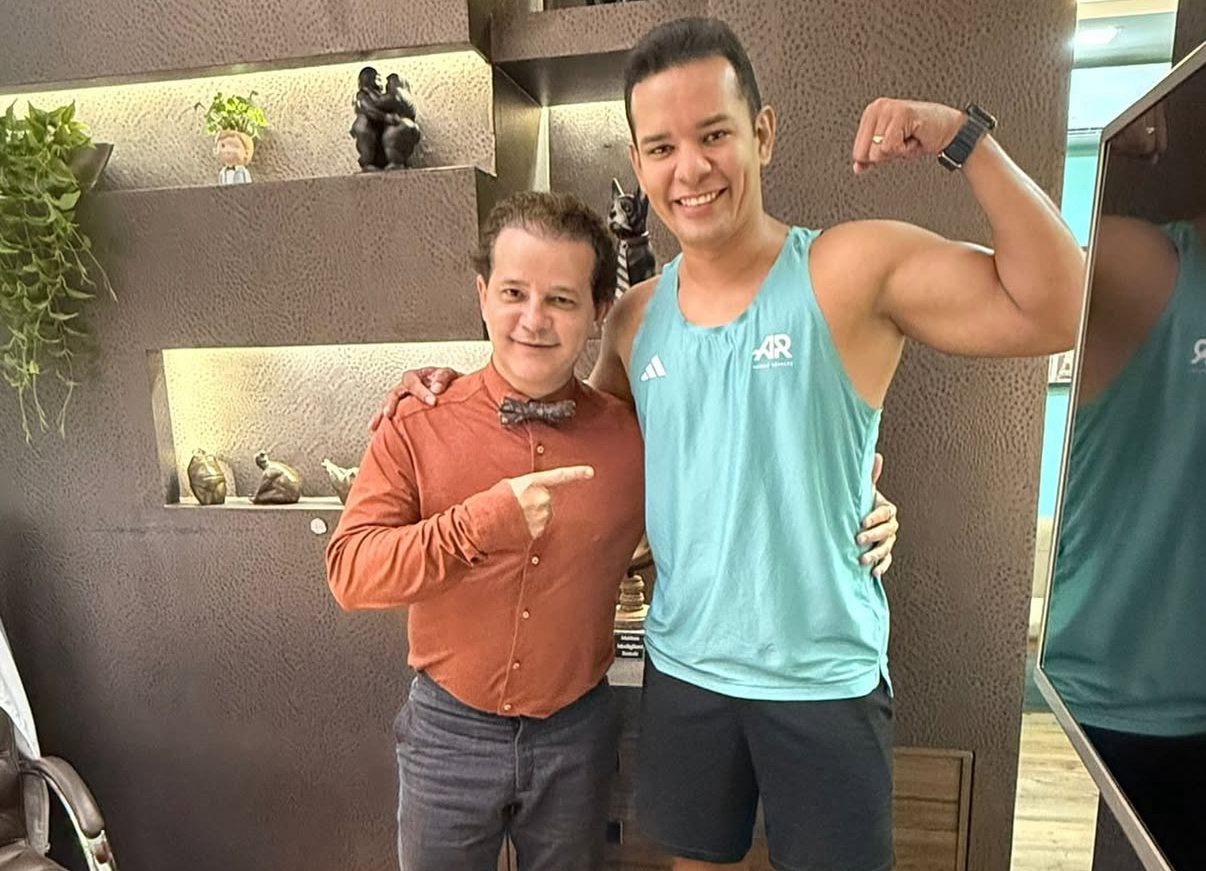 O endocrinologista Rubens Tofolo Jr e o apresentador Agenor Santos