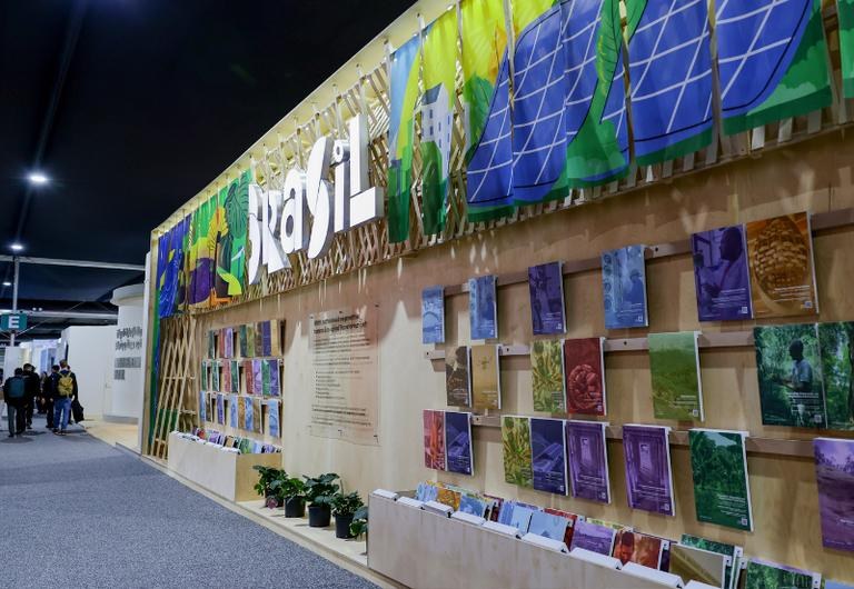 Pavilhão do Brasil na COP29, em Baku, no Azerbaijão -