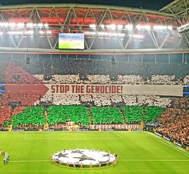 Imagem - Galatasaray pede em mosaico 'fim do genocídio' na Palestina