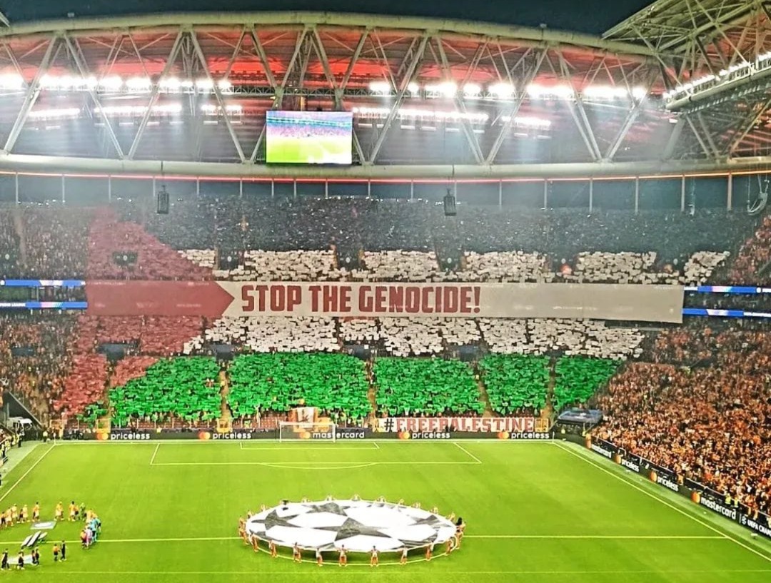 Imagem - Galatasaray pede em mosaico 'fim do genocídio' na Palestina