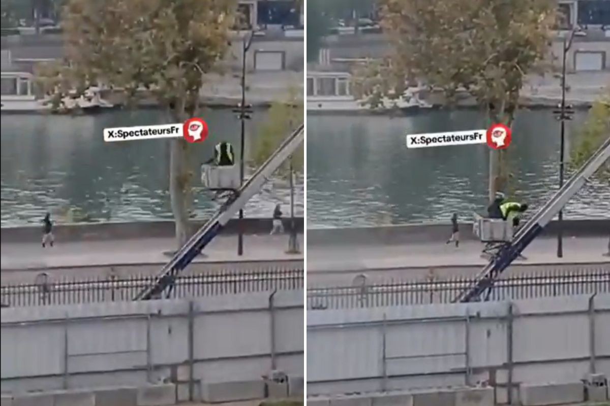 (Ladrões saindo do Louvre após o roubo milionário) 