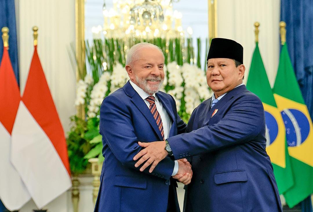 (Presidentes Prabowo Subianto e Luiz Inácio Lula da Silva)