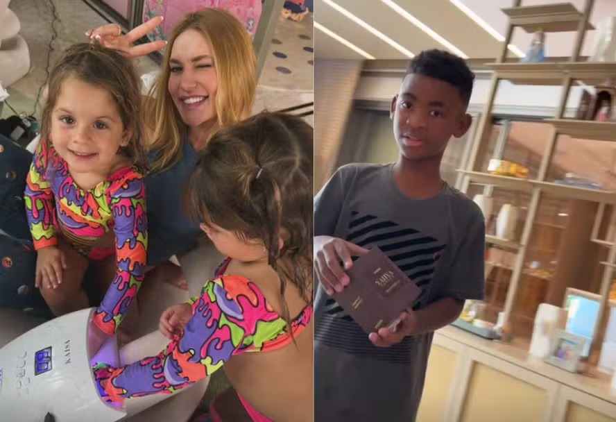 Imagem - Familiares de Vinicius Jr. participam da festa de Maria Flor com Virgínia Fonseca