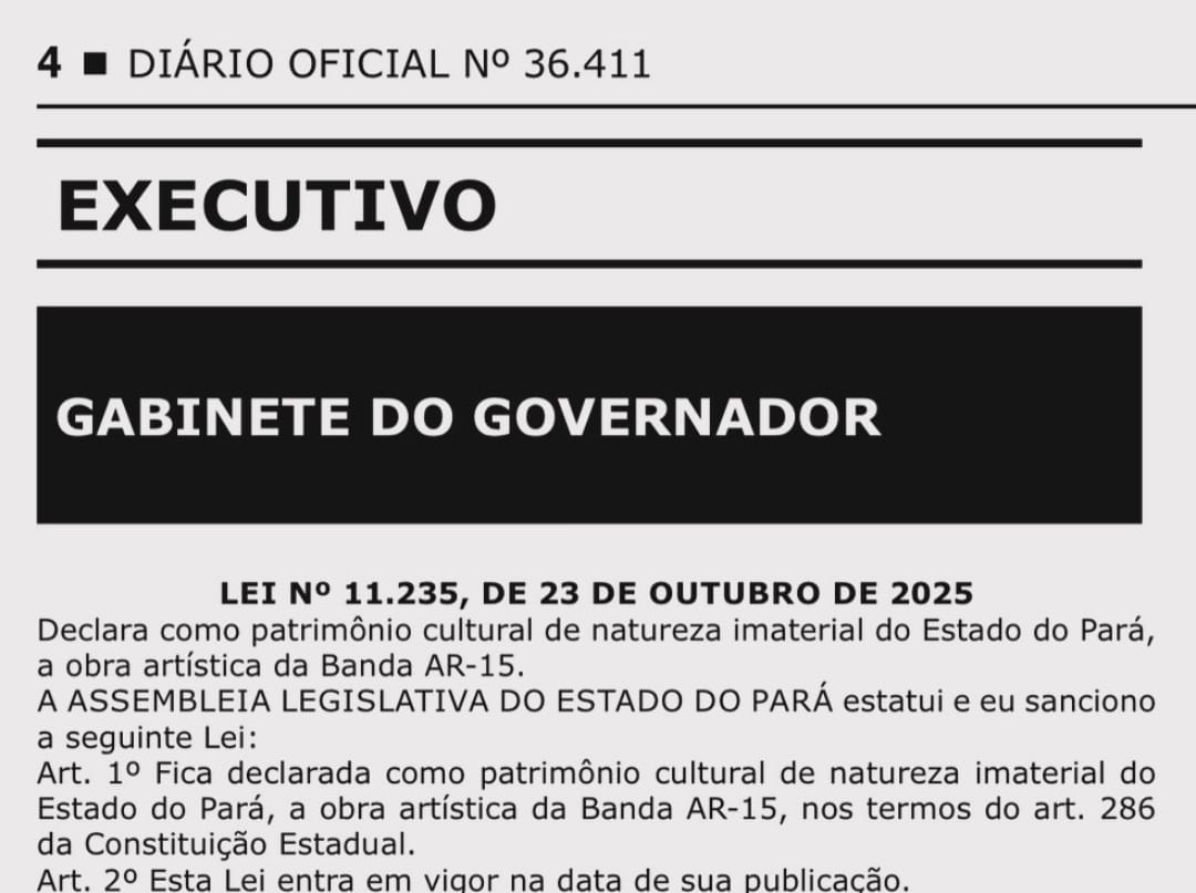 Banda AR15 tem agora sua obra reconhecida como patrimônio cultural imaterial do Pará