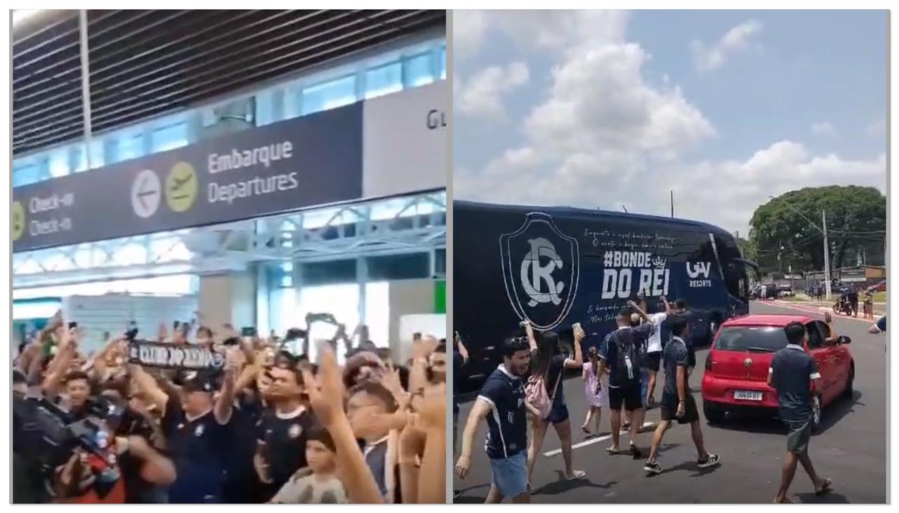 Elenco azulino é recebido com festa pela torcida em Belém após vitória contra o Cuiabá