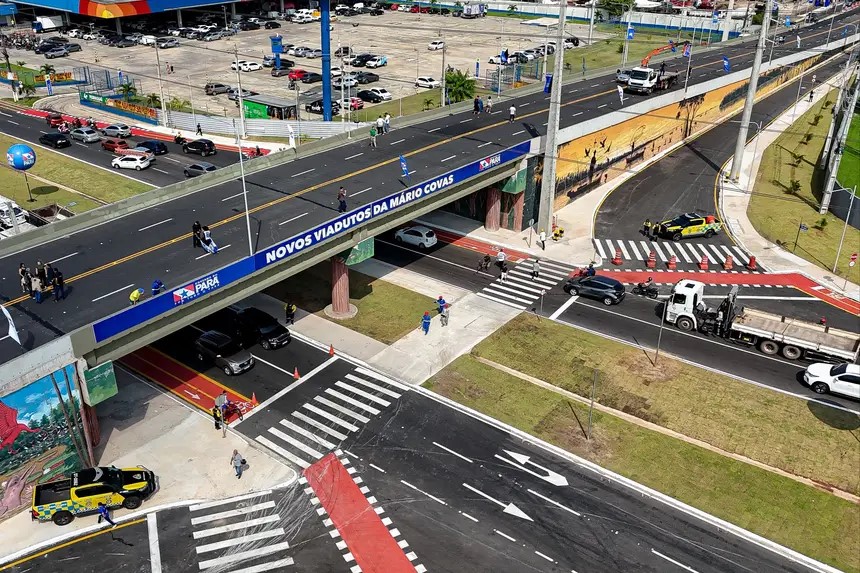 Novo viaduto na confluência da avenida Mário Covas com Independência