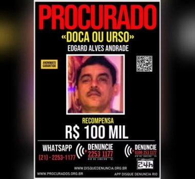 Imagem - Disque Denúncia do Rio oferece R$ 100 mil por informações sobre Doca, líder do Comando Vermelho
