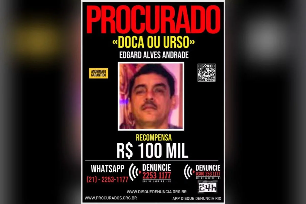 Edgar Alves de Andrade, de 55 anos, conhecido como "Doca" ou "Urso", um dos líderes do Comando Vermelho (CV).