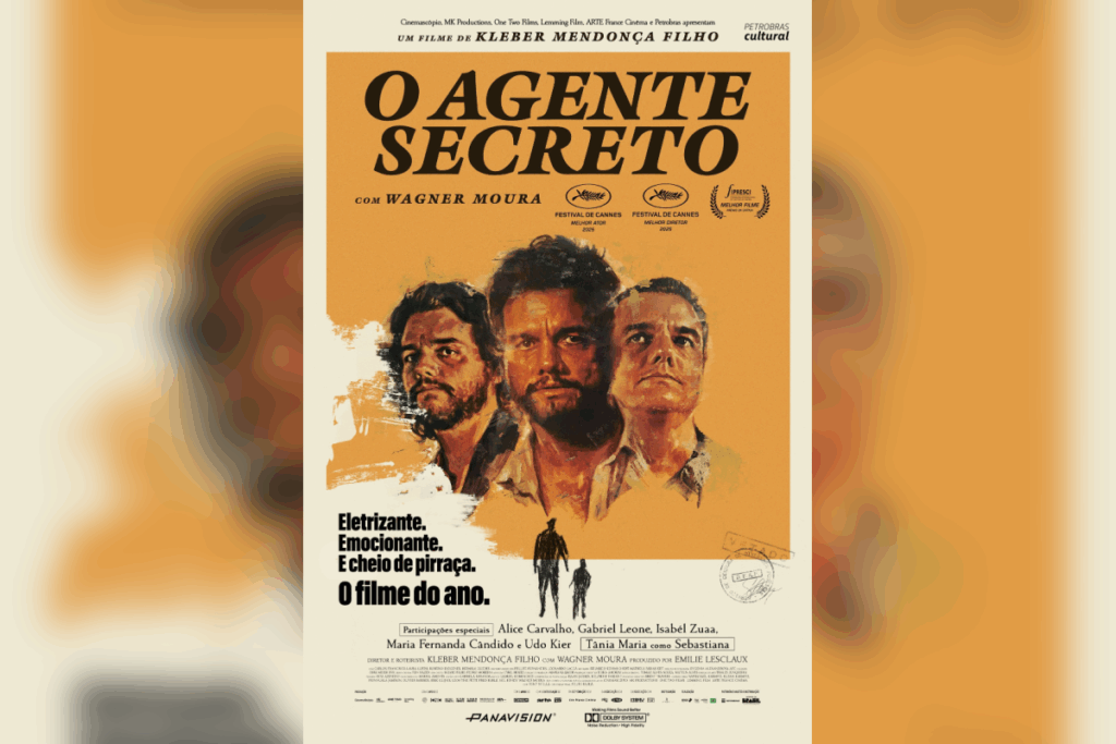 Em “O Agente Secreto”, um professor busca uma vida tranquila em Recife, mas acaba envolvido em um jogo político e pessoal intenso (Imagem: Reprodução digital | Vitrine Filmes)