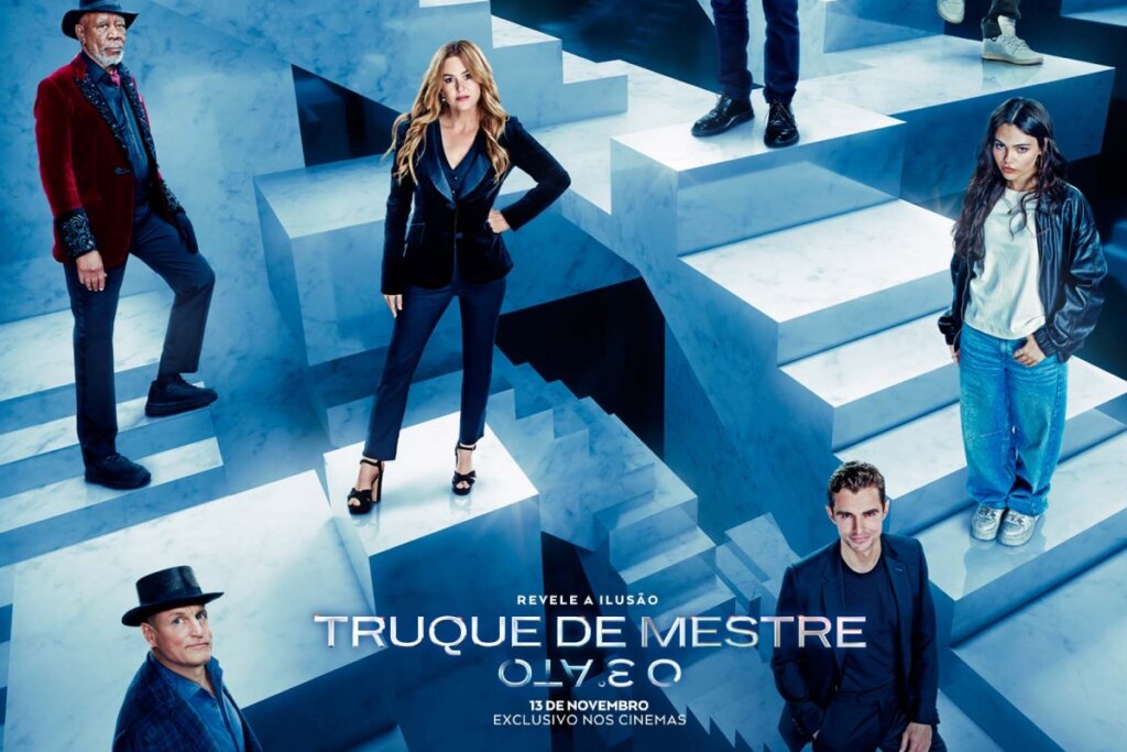 Em “Truque de Mestre: O 3º Ato”, o grupo de ilusionistas retorna para um novo golpe repleto de truques e reviravoltas (Imagem: Reprodução digital | Paris Filmes)