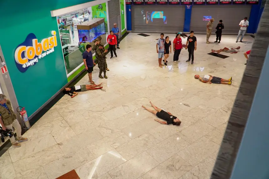Imagem - Ataque com vítimas é simulado em shopping de Belém como preparação para COP30