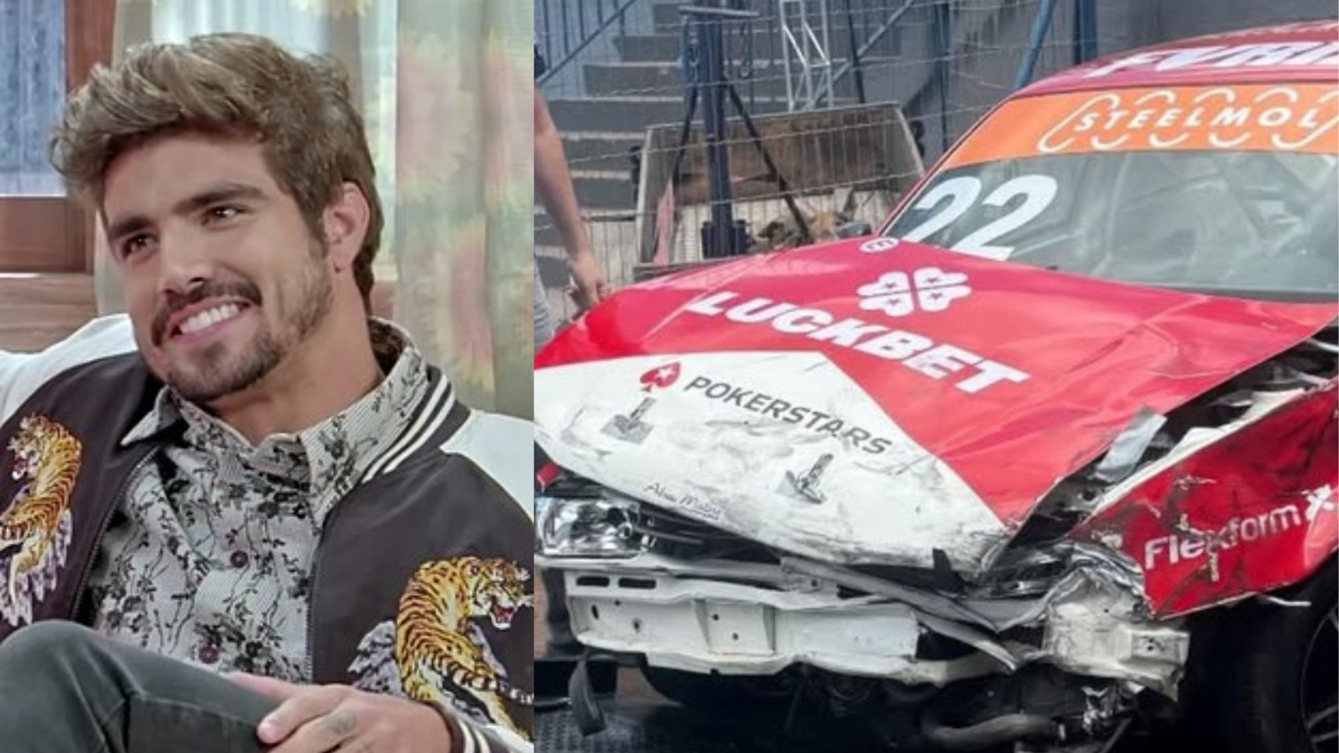 Imagem - Caio Castro sofre acidente de carro durante treino no Paraná