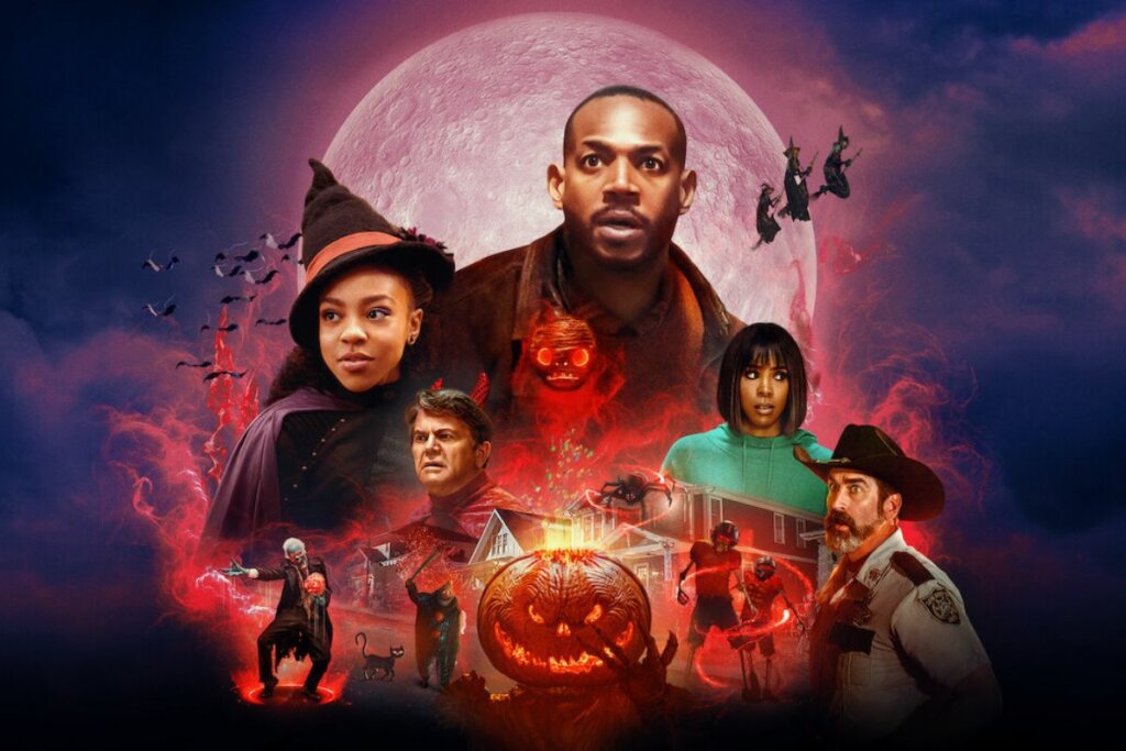 &#8220;A Maldição de Bridge Hollow&#8221; narra a história de uma família que tenta combater um espírito travesso que dá vida às decorações de Halloween (Imagem: Reprodução digital | Netflix)