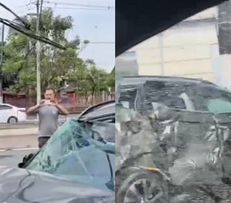 Imagem - Vídeo: acidente de trânsito deixa carro destruído na Almirante Barroso, em Belém