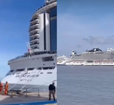 Imagem - Primeiro Navio Cruzeiro Transatlântico atraca em Outeiro para a COP30; assista