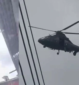 Imagem - Vídeo: helicóptero causa danos a estrutura de unidade de saúde e fere criança da Pedreira