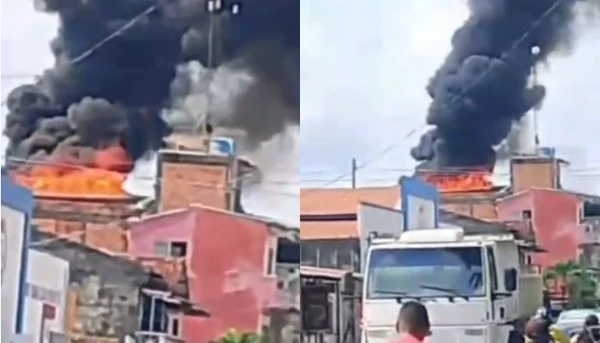Incêndio atinge casa no bairro Santa Rosa, em Abaetetuba, e mobiliza Corpo de Bombeiros