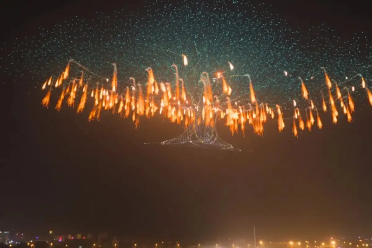 Imagem - China quebra recorde mundial ao lançar 16 mil drones em voo sincronizado