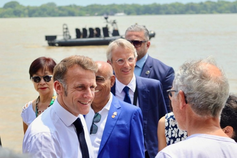 PF e Marinha reforçam segurança durante passagem do presidente francês por Belém