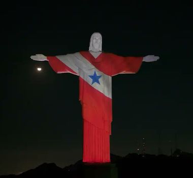 Imagem - Bandeira do Pará é projetada no Cristo Redentor