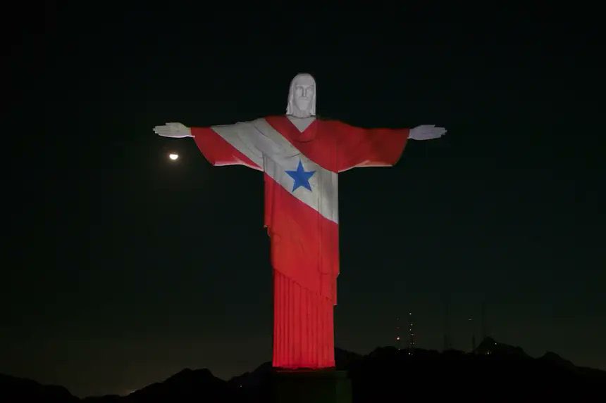 Imagem - Bandeira do Pará é projetada no Cristo Redentor