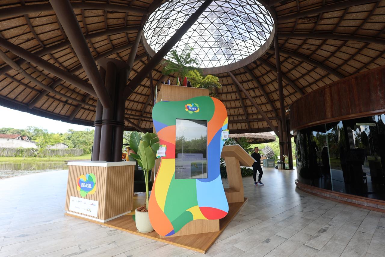 Um dos pontos de informações turísticas instalado no Parque do Utinga, em Belém