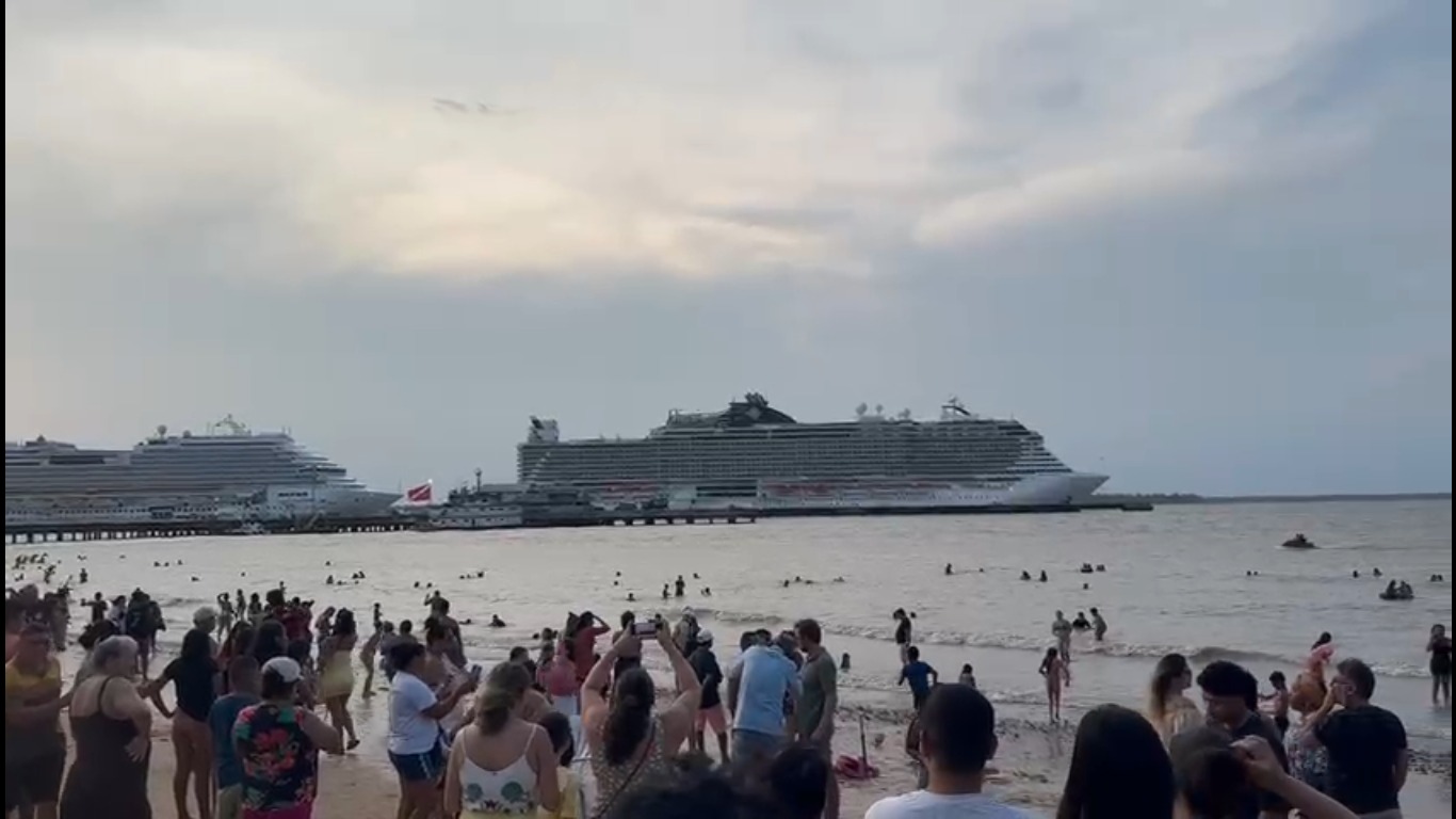 Imagem - Navios da COP30 viram atração e movimentam Outeiro; veja