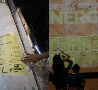 Imagem - Recibos da dívida climática tomaram as ruas de Belém na madrugada desta segunda